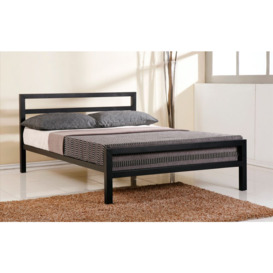 Time Living City Block Metal Bed Frame, Double, Black