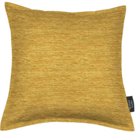 Plain Chenille Yellow Cushion, Polyester Filler / 43cm x 43cm