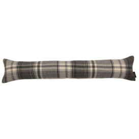Heritage Charcoal Grey Tartan Draught Excluder, 18cm x 120cm