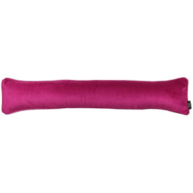 Matt Fuchsia Pink Velvet Draught Excluder, 18 x 80cm