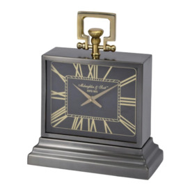 Libra Latham Small Aluminium Rectangular Clock Black And Gold