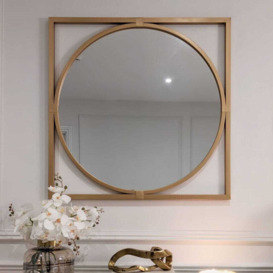 Karter Large Gold Square Wall Mirror