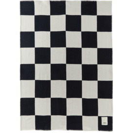 Tekla Black & White Cashmere Checkerboard Blanket