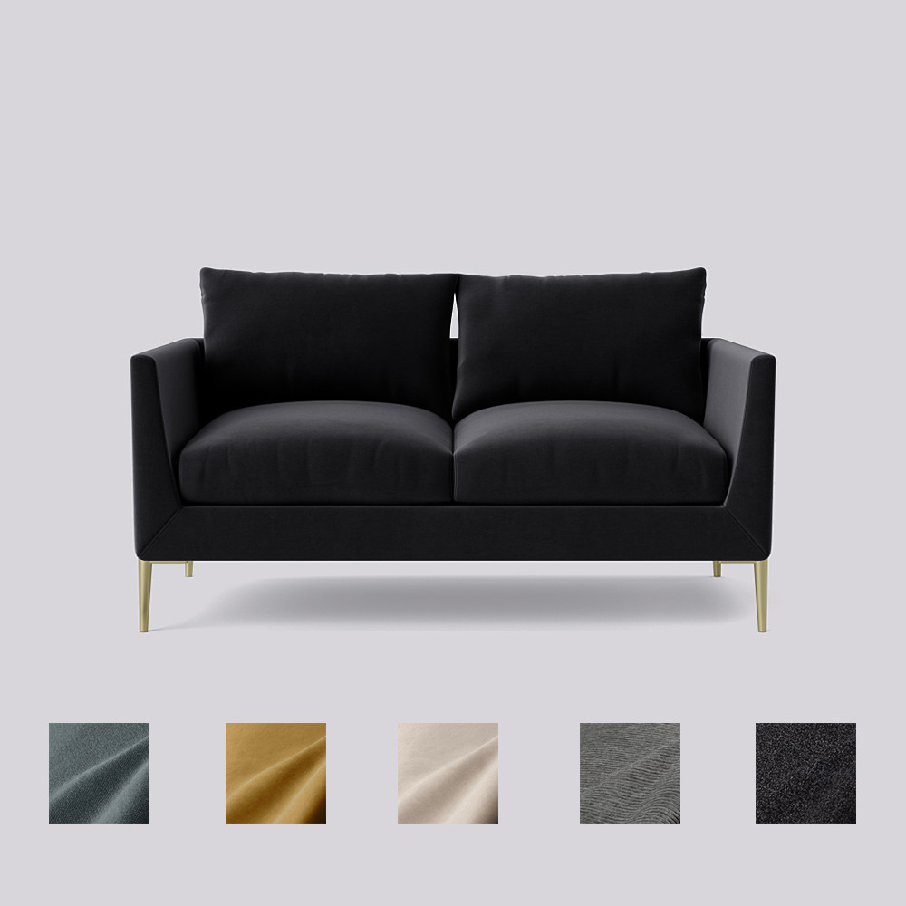Swoon - Catalan - Two-Seater Sofa - Black - Easy Velvet