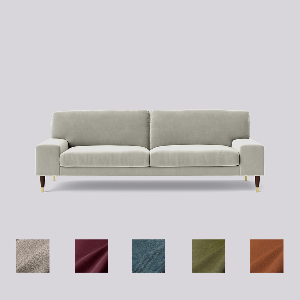Swoon - Merida - Three-Seater Sofa - Light Grey - Easy Velvet
