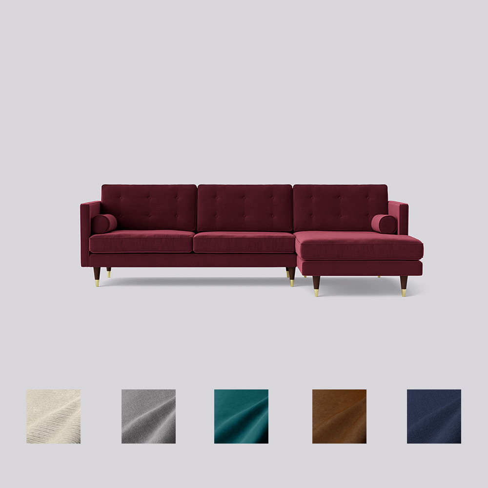 Swoon - Porto - Three-Seater Sofa - Purple - Easy Velvet