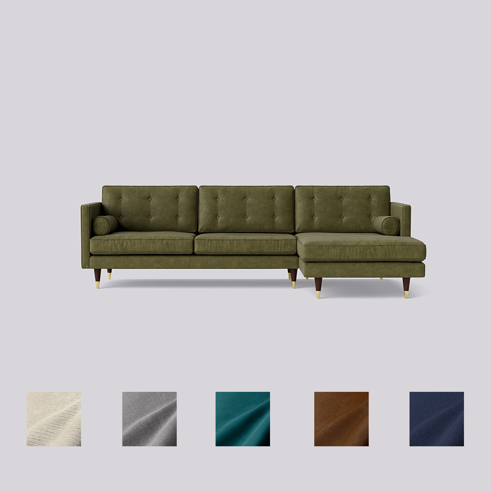 Swoon - Porto - Three-Seater Sofa - Green - Smart Leather