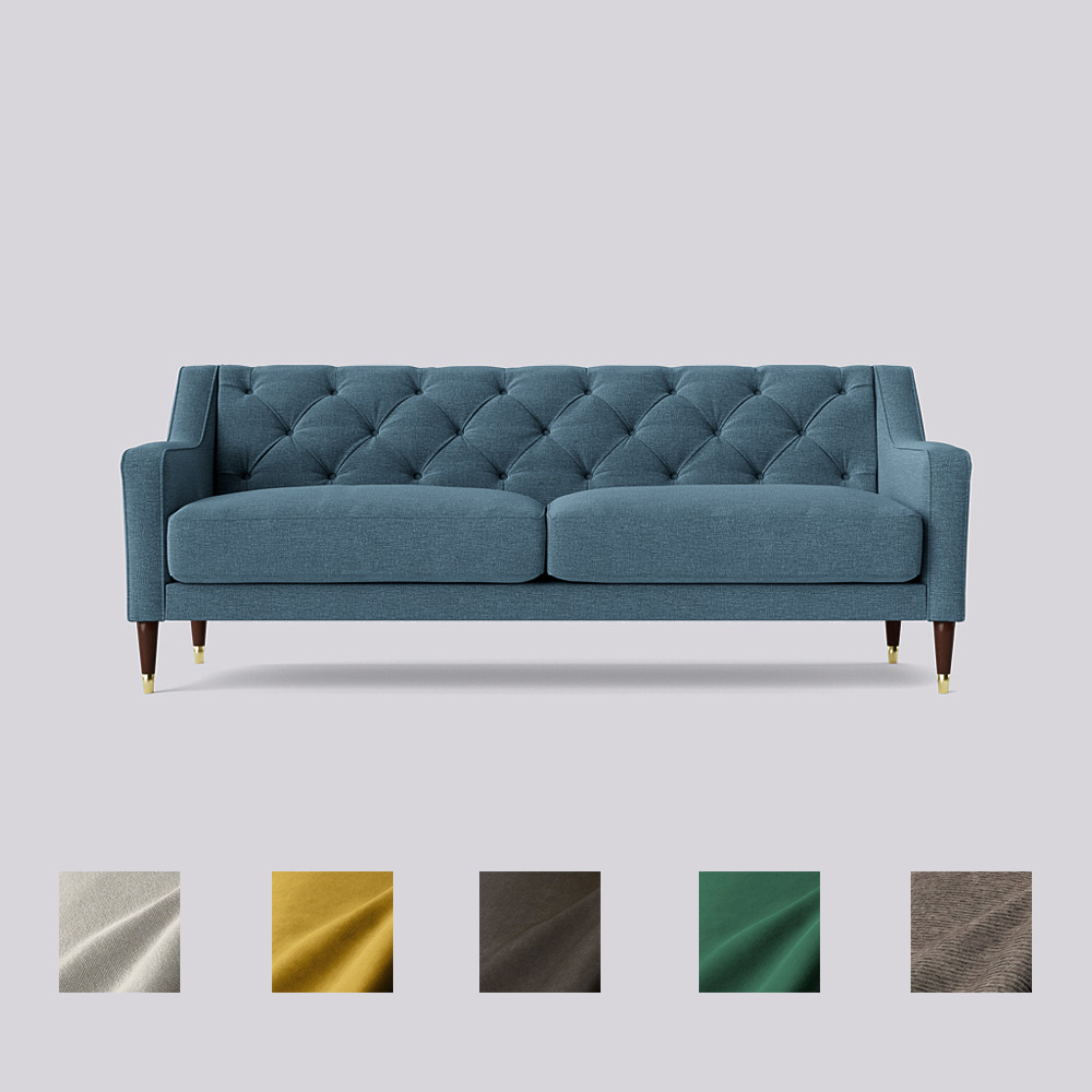 Swoon - Pritchard - Three-Seater Sofa - Blue - House Weave