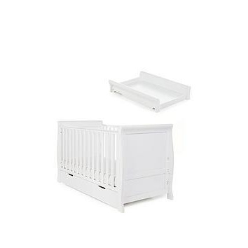 Obaby Stamford Classic Sleigh Cot Bed & Cot Top Changer, Grey