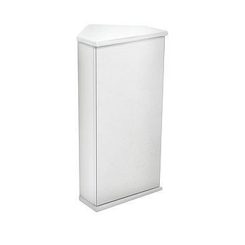 Lloyd Pascal Luna Hi Gloss Corner Bathroom Wall Cabinet - White