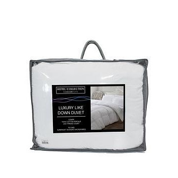 Hotel Collection Luxury Like Down 100% Cotton Cover 4.5 Tog Duvet