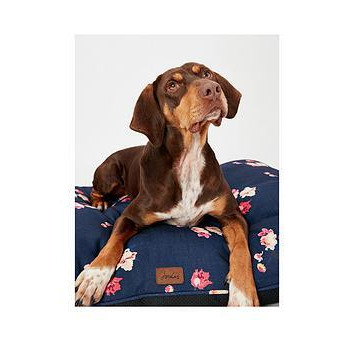 Joules Floral Print Collection Mattress Dog Bed - Navy - Large