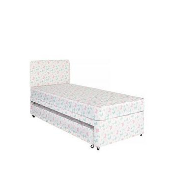 Airsprung Kids Divan, Guest Bed and Headboard Set - Butterfly Print , Pink