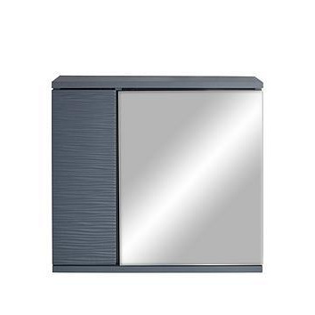 Lloyd Pascal Wave Mirrored Bathroom Wall Cabinet - Grey