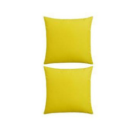 2 Pack Of Garden Cushions - Sunshine Yellow - 45 X 45 X 12Cm