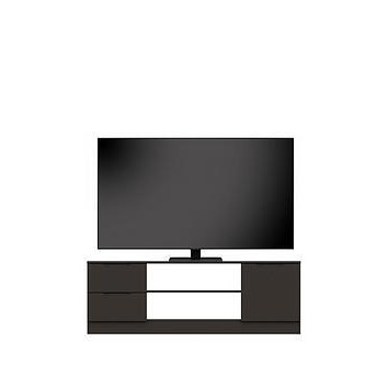 Bilbao Ready Assembled High Gloss Tv Unit - Graphite - Fits Up To 65 Inch Tv
