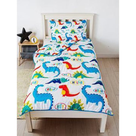 Rest Easy Sleep Better Dinosaur Coverless Quilt 4.5 Tog Single With Pillowcase - Multi, Multi