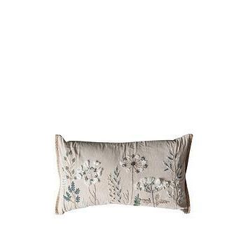 Gallery Amaryllis Embroidered Floral Cushion - Natural