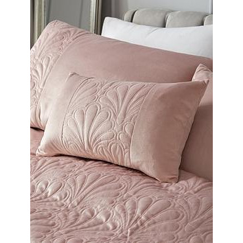 Shell Quilted Velvet Blush Pink Boudoir Cushion