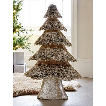 Heaven Sends Large Gold Straw Christmas Tree