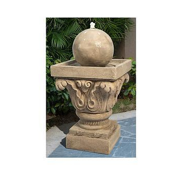 Teamson Home Water Fountain Indoor Conservatory Garden Grey With Lights