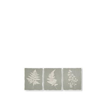 Art For The Home Set Of 3 Fallen Leaves Canvases With Stitched Embellishment