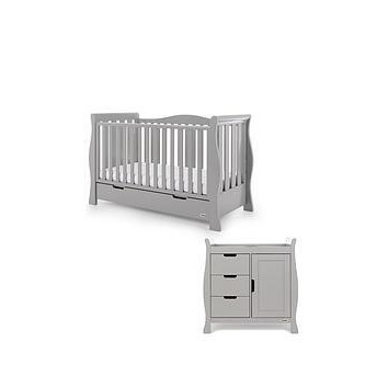 Obaby Stamford Luxe 2-Piece Nursery Furniture Room Set - Warm Grey, Grey