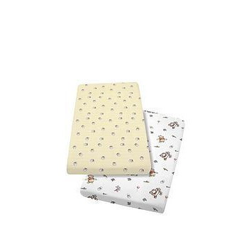 Disney Winnie The Pooh Happy Pooh Cot Bed Fitted Sheet- 2 Pack
