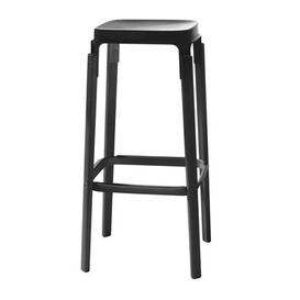 image-Steelwood Bar stool - Wood & metal - H 78 cm by Magis Black
