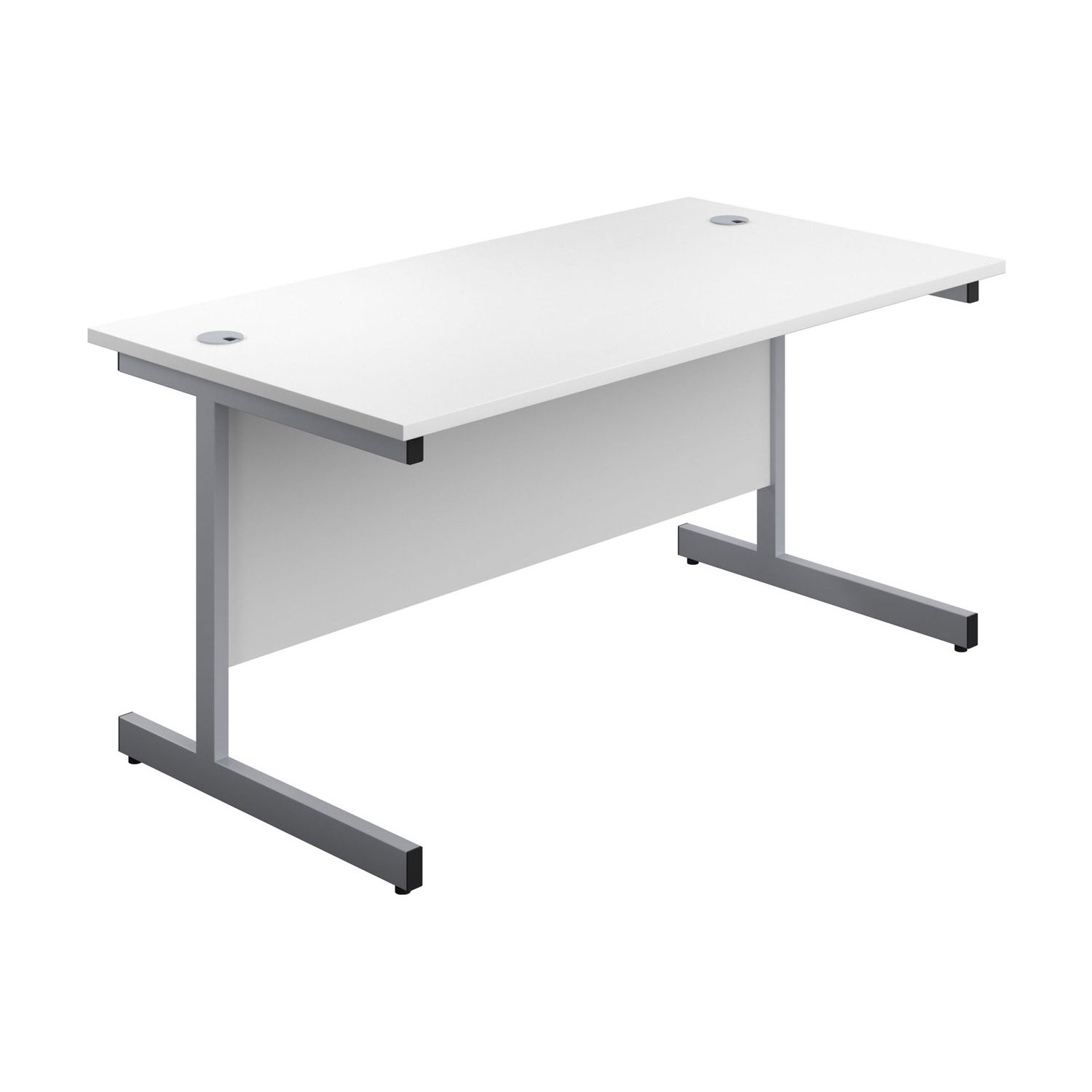 Progress I Rectangular Desk, 160wx80dx73h (cm), Silver/White