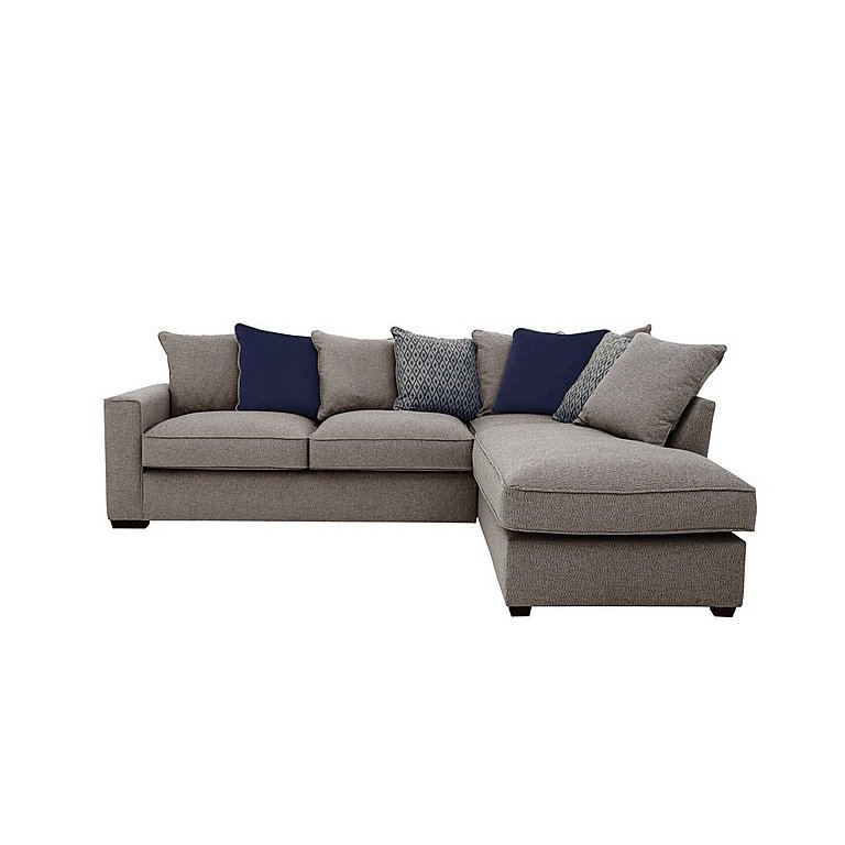 Comfi Fabric Pillow Back Chaise End Corner Sofa - Grey