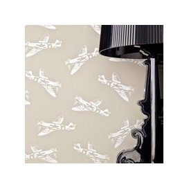 Designer Kids Wallpaper- 'Spitfire' in Grey Brown