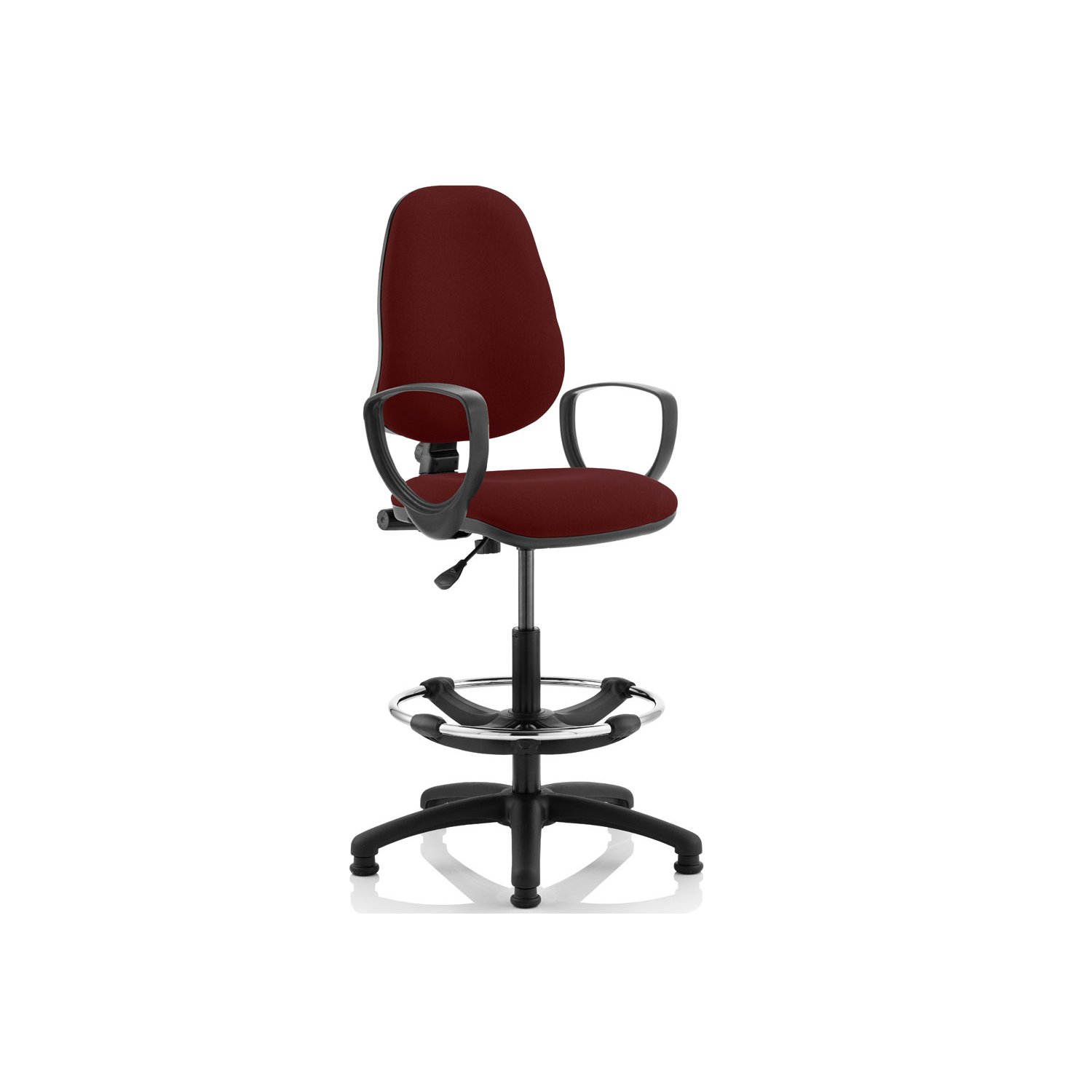 Lunar 1 Lever Draughtsman Chair (Fixed Arms), Ginseng Chilli