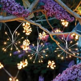 Solar Starburst Solar-Powered Warm White 10 Led Outdoor String Lights Clear