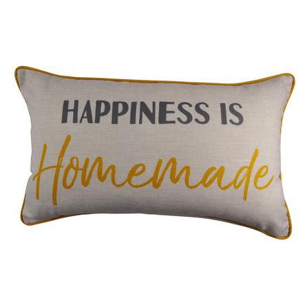 Happiness is Homemade Ochre Cushion Ochre