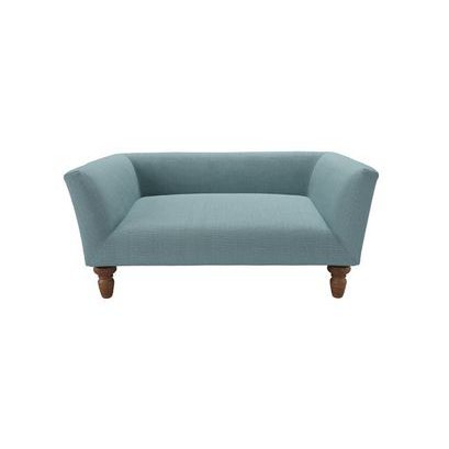 Cecil Small Dog Bed in Lagoon Brushed Linen Cotton - sofa.com