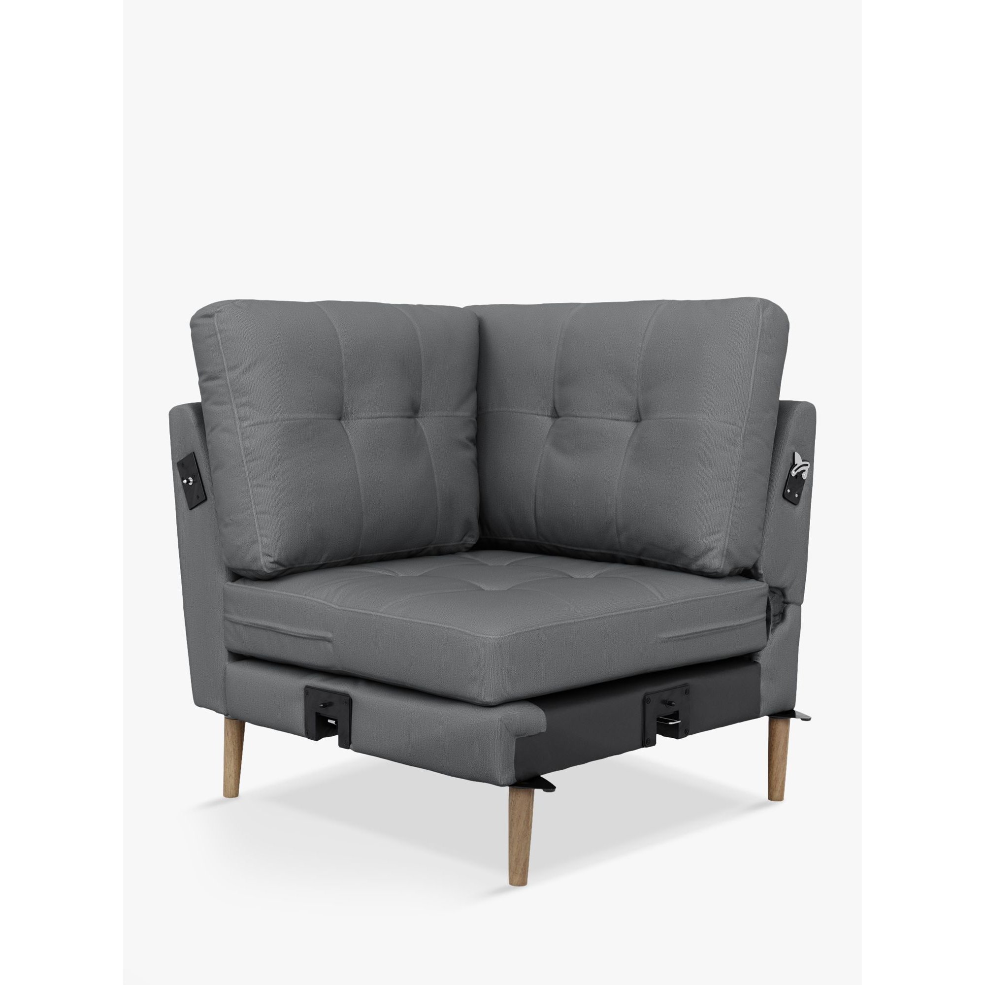 Sofi Modular Sofa Corner Seat Unit, Dark Leg, Charcoal Grey