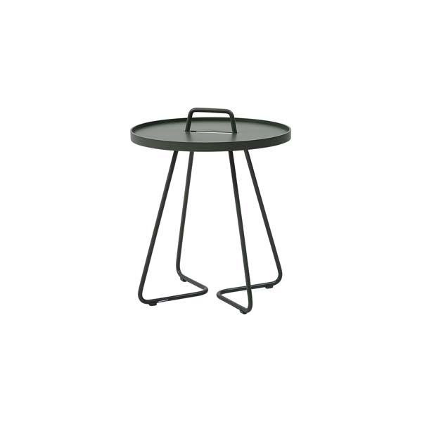 CANE-LINE On-the-move Outdoor Side Table Small Aluminium Dark Green
