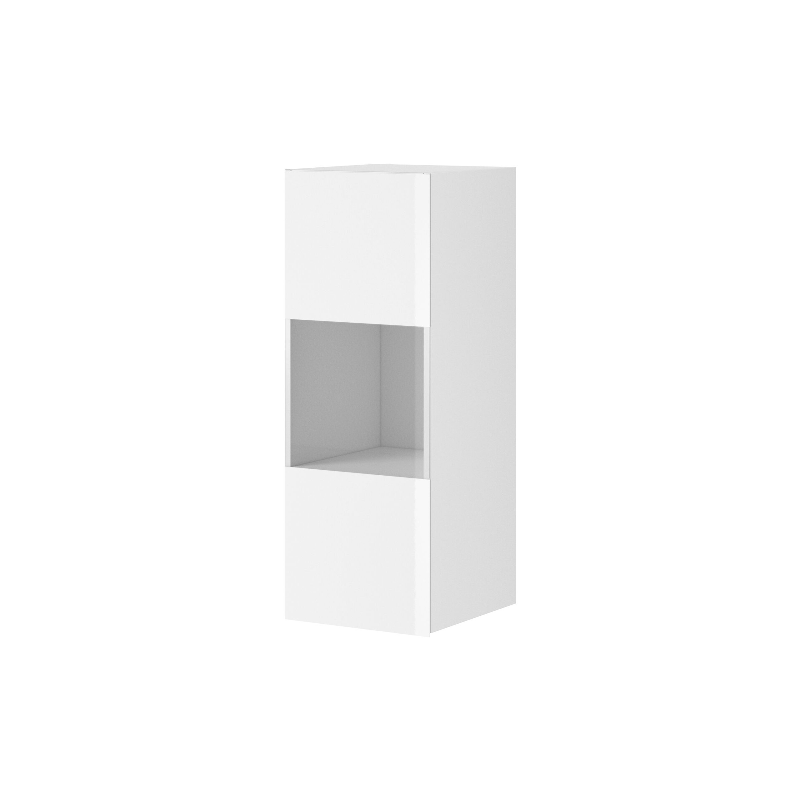 Helio 07 Wall Display Cabinet - White Glass 35cm