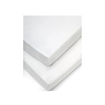 Mamas & Papas 2 Cot Fitted Sheets (63X127Cm) - White, White