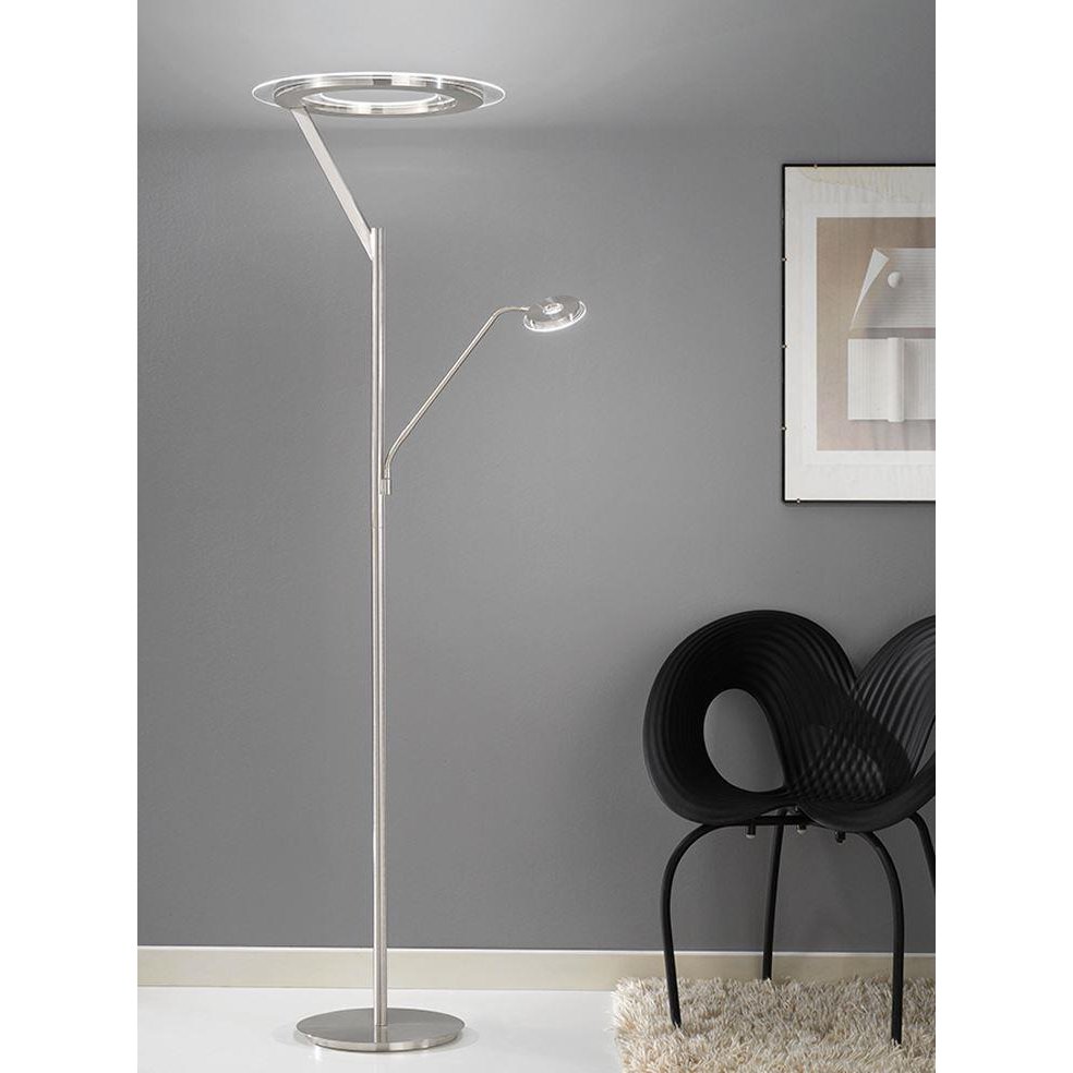 S214 Satin Nickel LED Mother and Child Floor Lamp