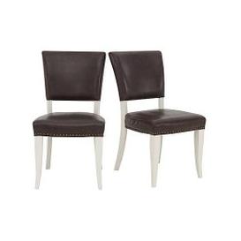 Pattern Pair of Dining Chairs - White