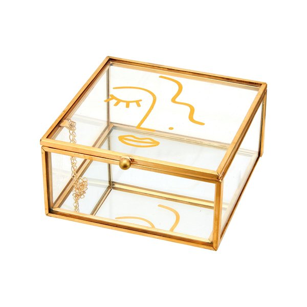 Sass & Belle Abstract Face Glass Jewellery Box