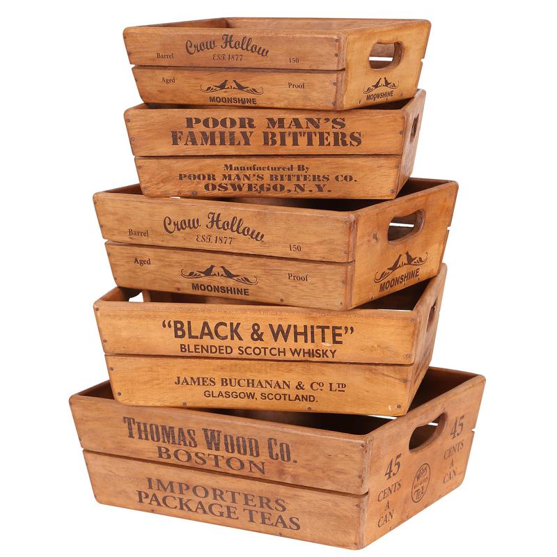 Set of 5 Vintage Nesting Oyster Boxes Thomas Wood Co by SARRU