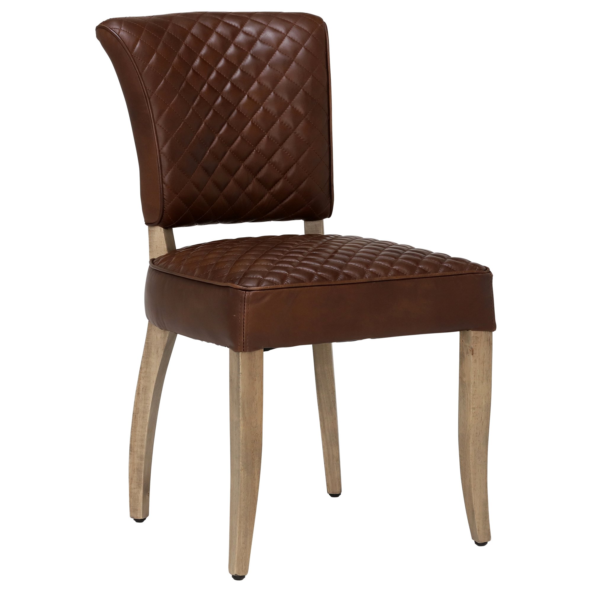 Timothy Oulton Mimi Quilted Leather Dining Chair, Antique Whisky by