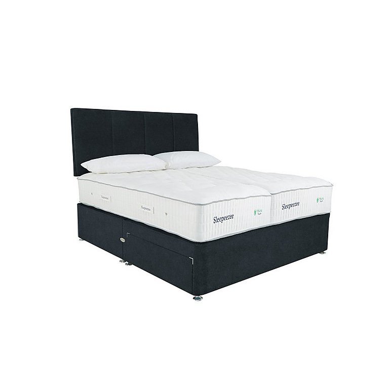 Sleepeezee - Natural Touch 3000 Zip and Link Divan Set with 2 Drawers - Weave Noir