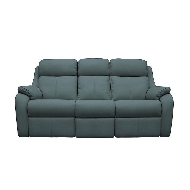 G Plan Kingsbury 3 Seater Leather Sofa Cambridge Petrol Blue by