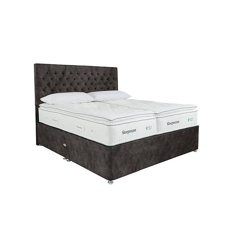 Sleepeezee - Natural Touch 3000 Pillowtop Zip and Link Divan Set with Continental Drawers - Dapple Mink