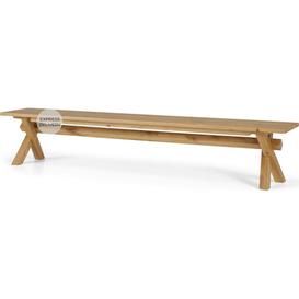 image-Bayron 5 Seat Dining Bench, Brushed Solid Oak