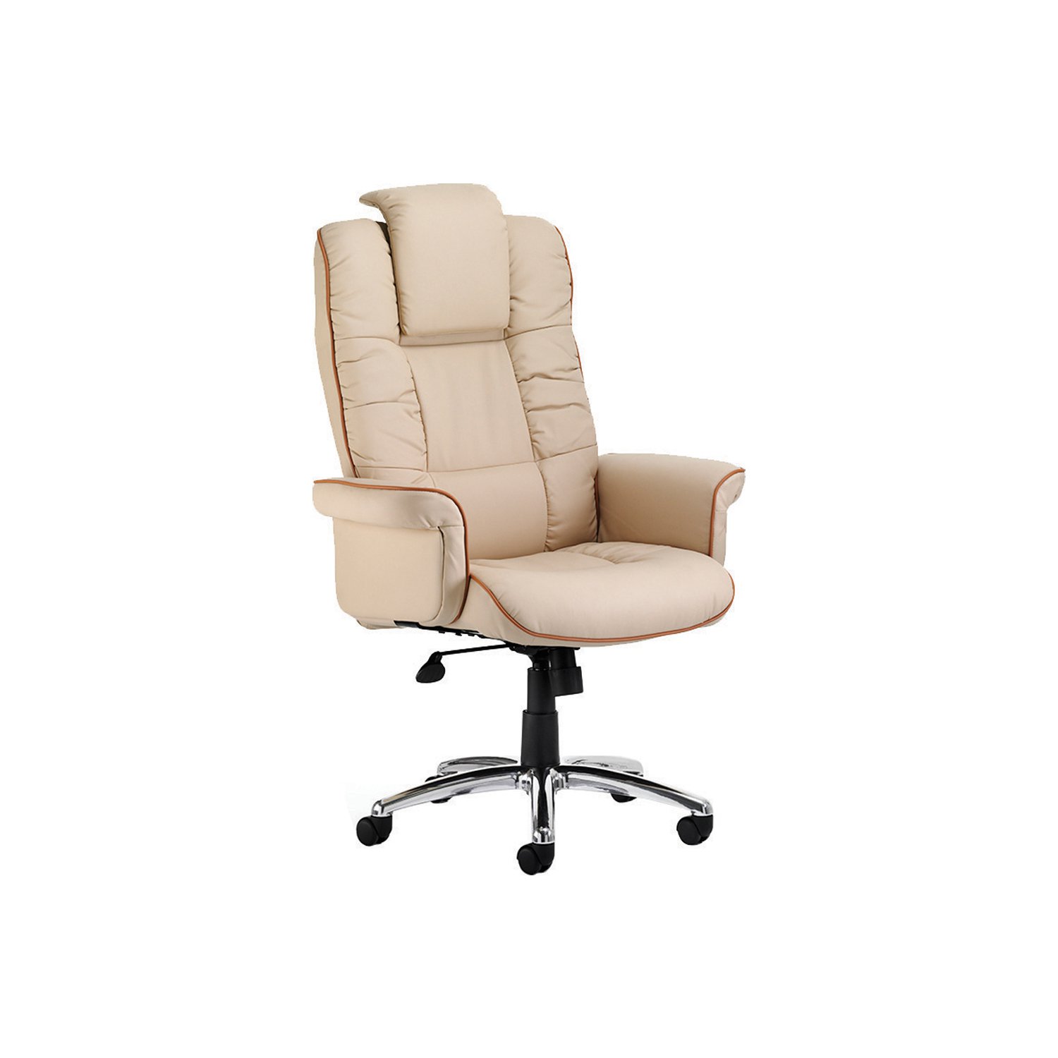 Preto Cream Leather Faced Executive Chair, Cream